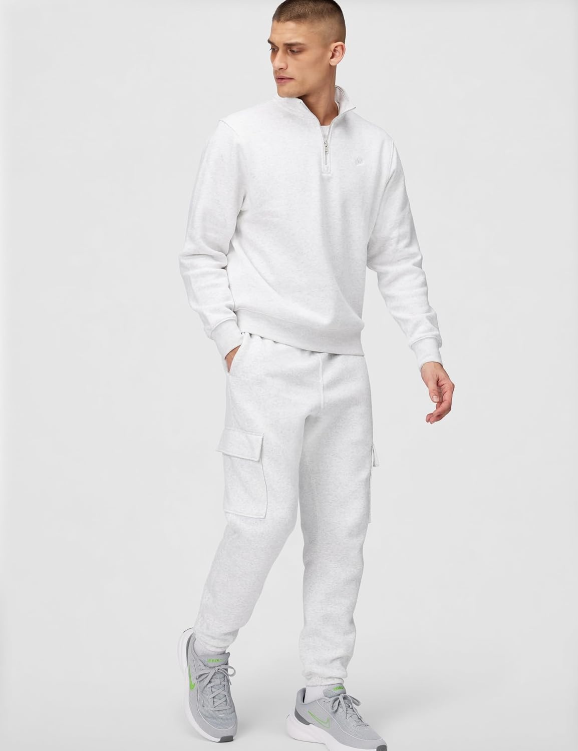 image:imageNike Mens Club Fleece Cargo PantsBirch HeatherWhiteWhite