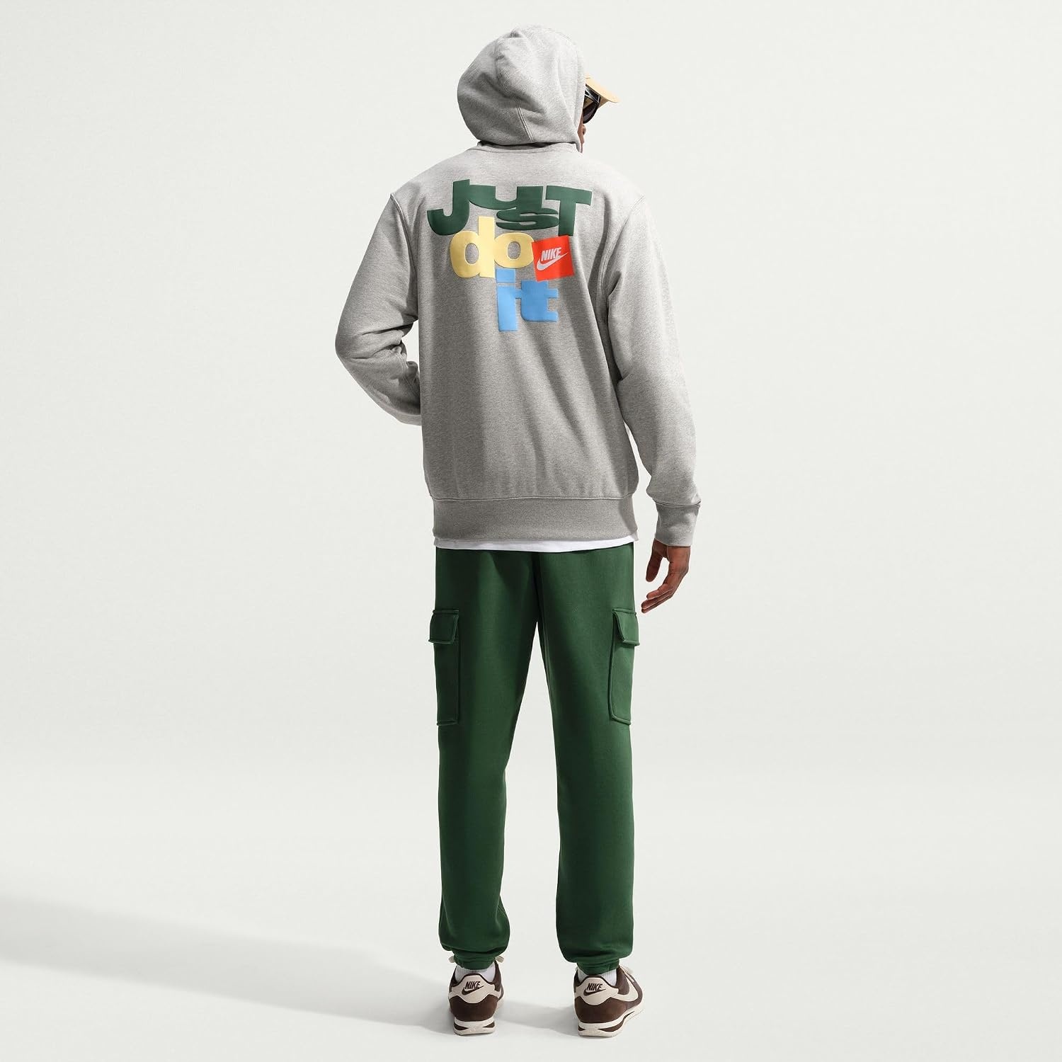 image:imageNike Mens Club Fleece Cargo PantsFirFirWhite