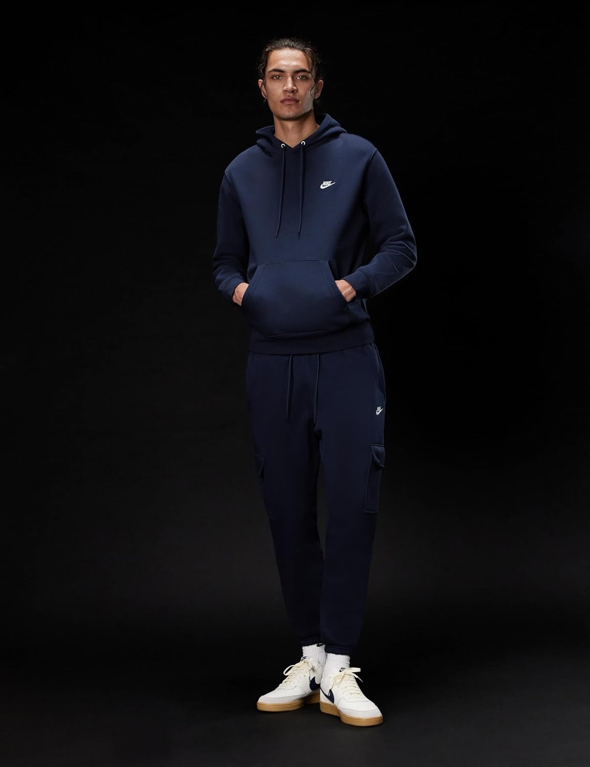 image:imageNike Mens Club Fleece Cargo PantsObsidianObsidianWhite