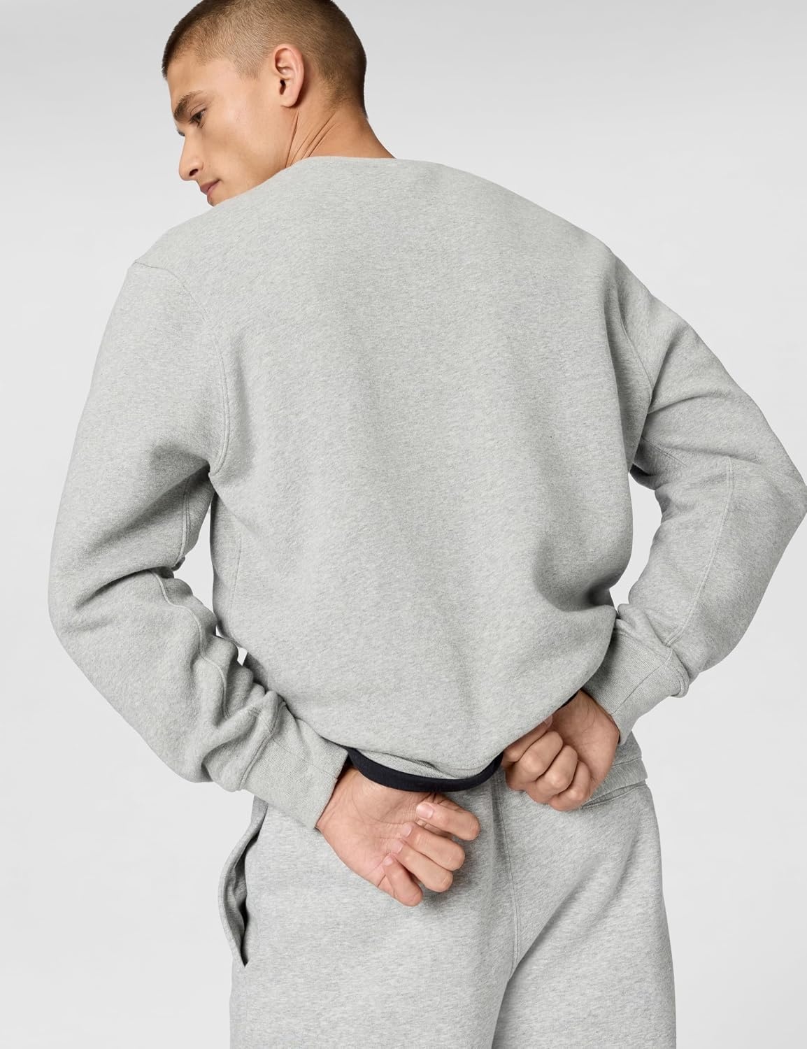 image:imageNike Mens Club Fleece Crew SweatshirtDark Grey HeatherWhite