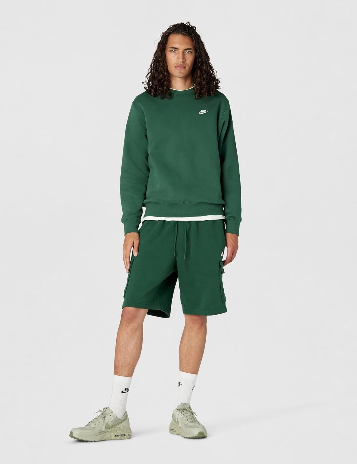 image:imageNike Mens Club Fleece Crew SweatshirtFirWhite