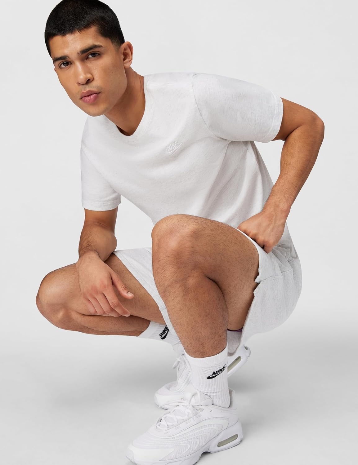 image:imageNike Mens Club French Terry Flow ShortsBirch HeatherWhiteWhite