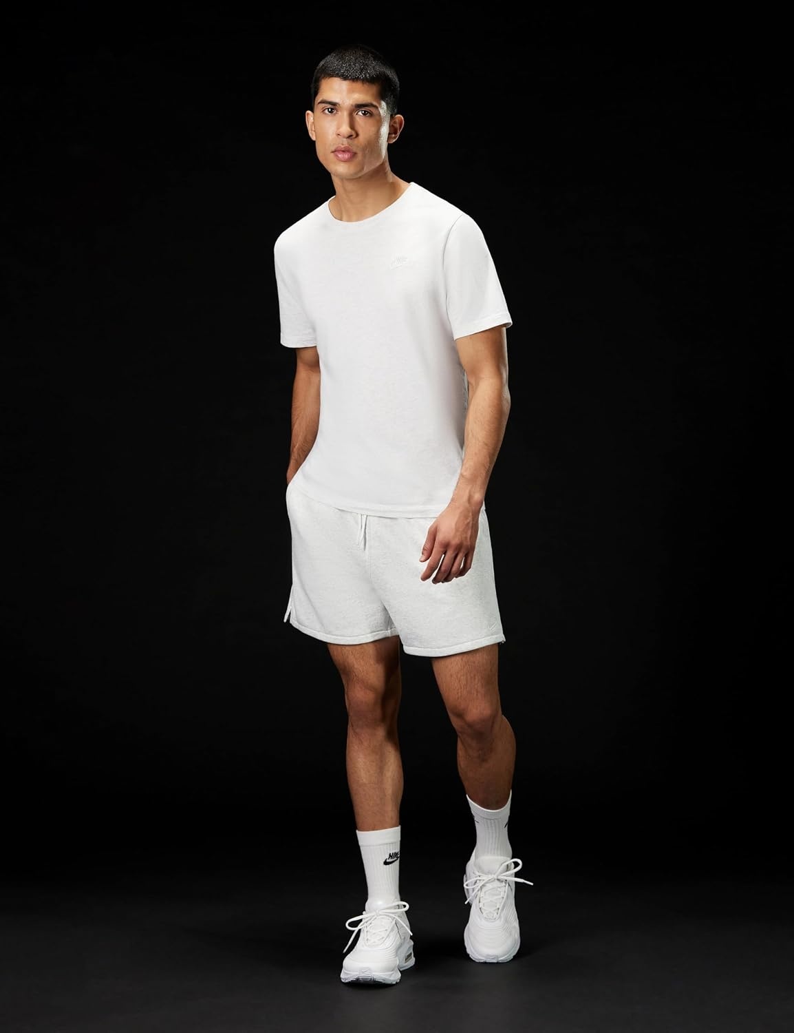 image:imageNike Mens Club French Terry Flow ShortsBirch HeatherWhiteWhite