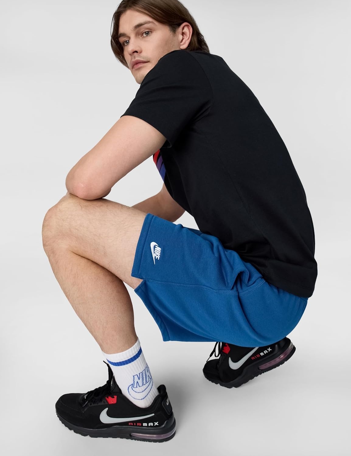image:imageNike Mens Club French Terry Flow ShortsCourt BlueCourt BlueWhite