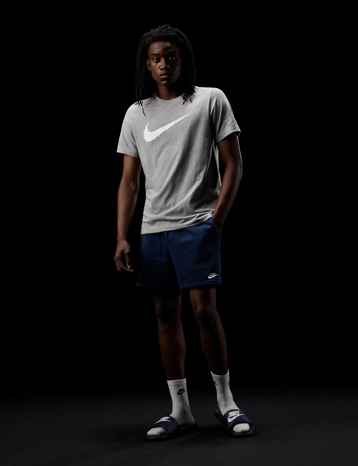 image:imageNike Mens Club French Terry Flow ShortsObsidianObsidianWhite