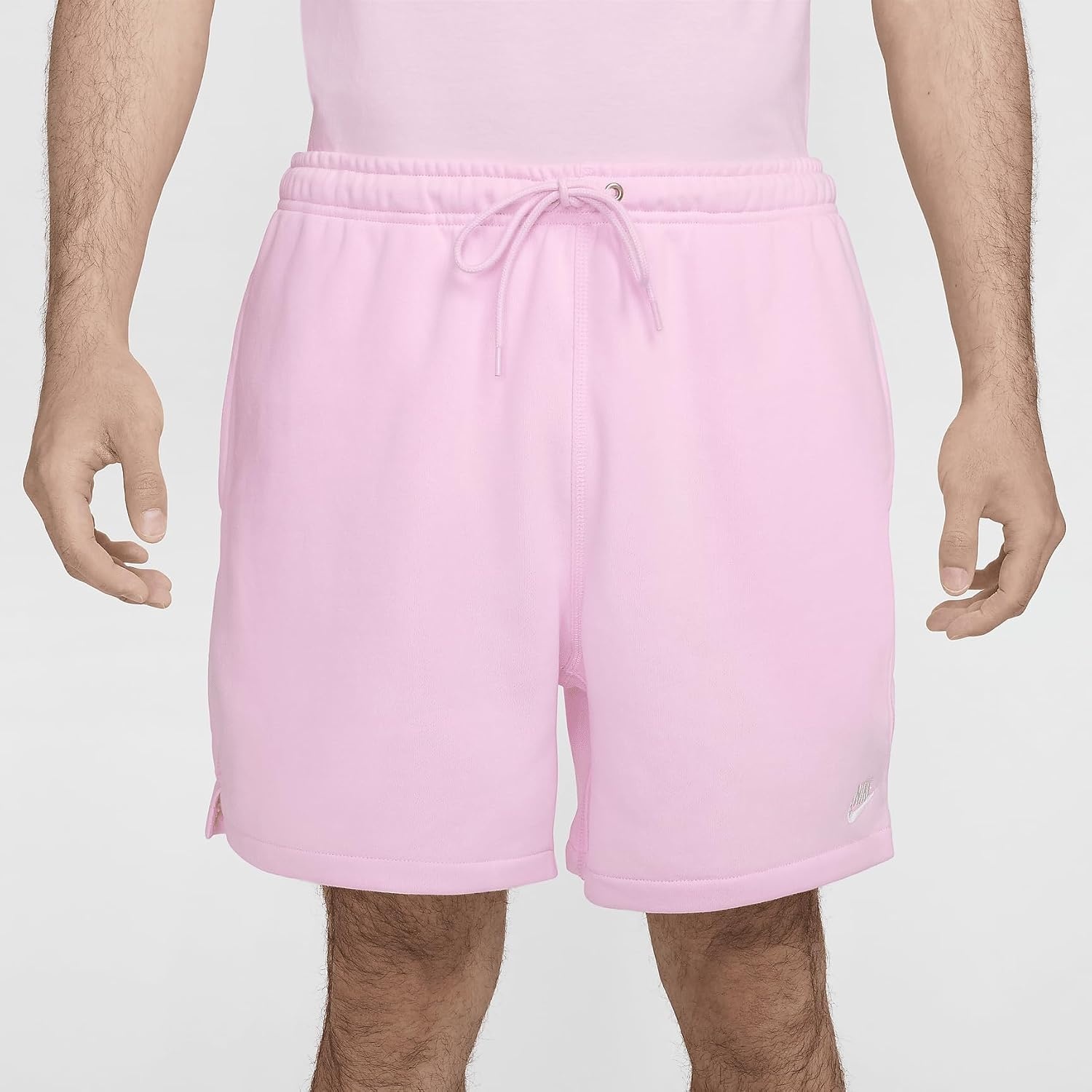 image:imageNike Mens Club French Terry Flow ShortsPink Foam Pink Foam White