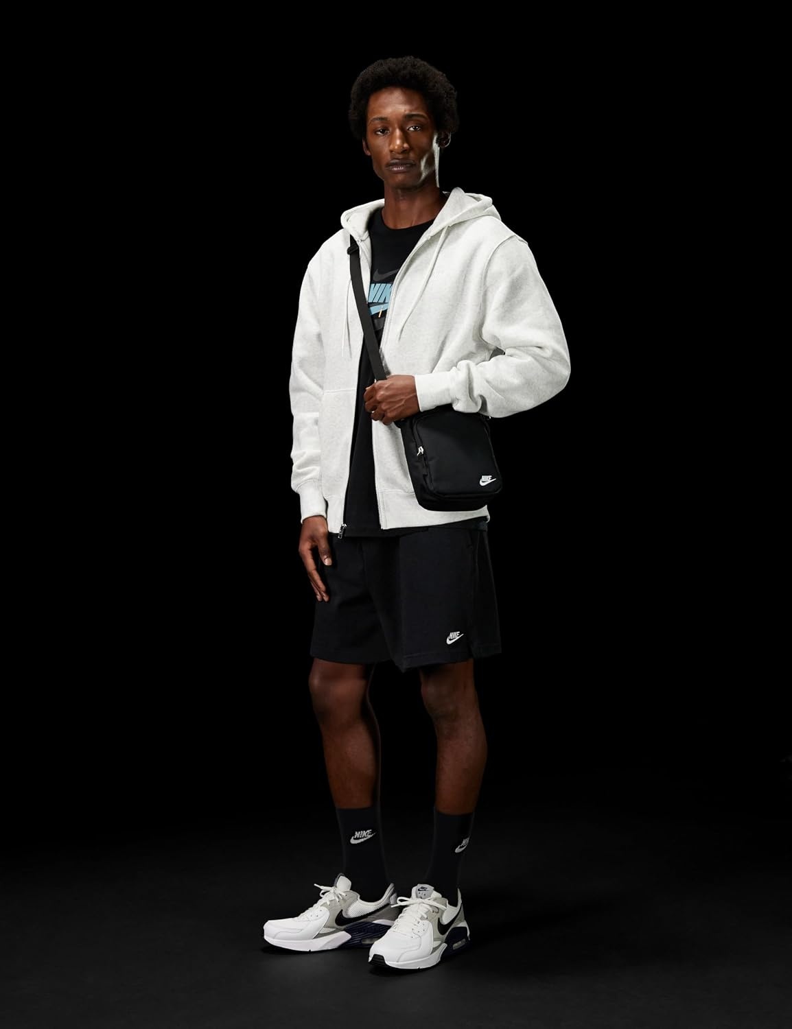 image:imageNike Mens Club Fullzip Fleece HoodieBirch HeatherWhiteWhite