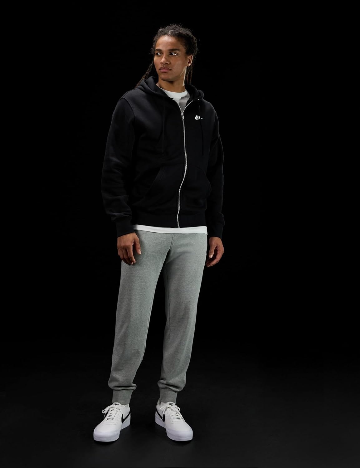 image:imageNike Mens Club Fullzip Fleece HoodieBlackBlackWhite