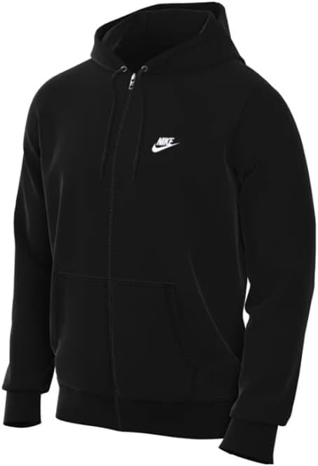 image:imageNike Mens Club Fullzip Fleece HoodieBlackBlackWhite