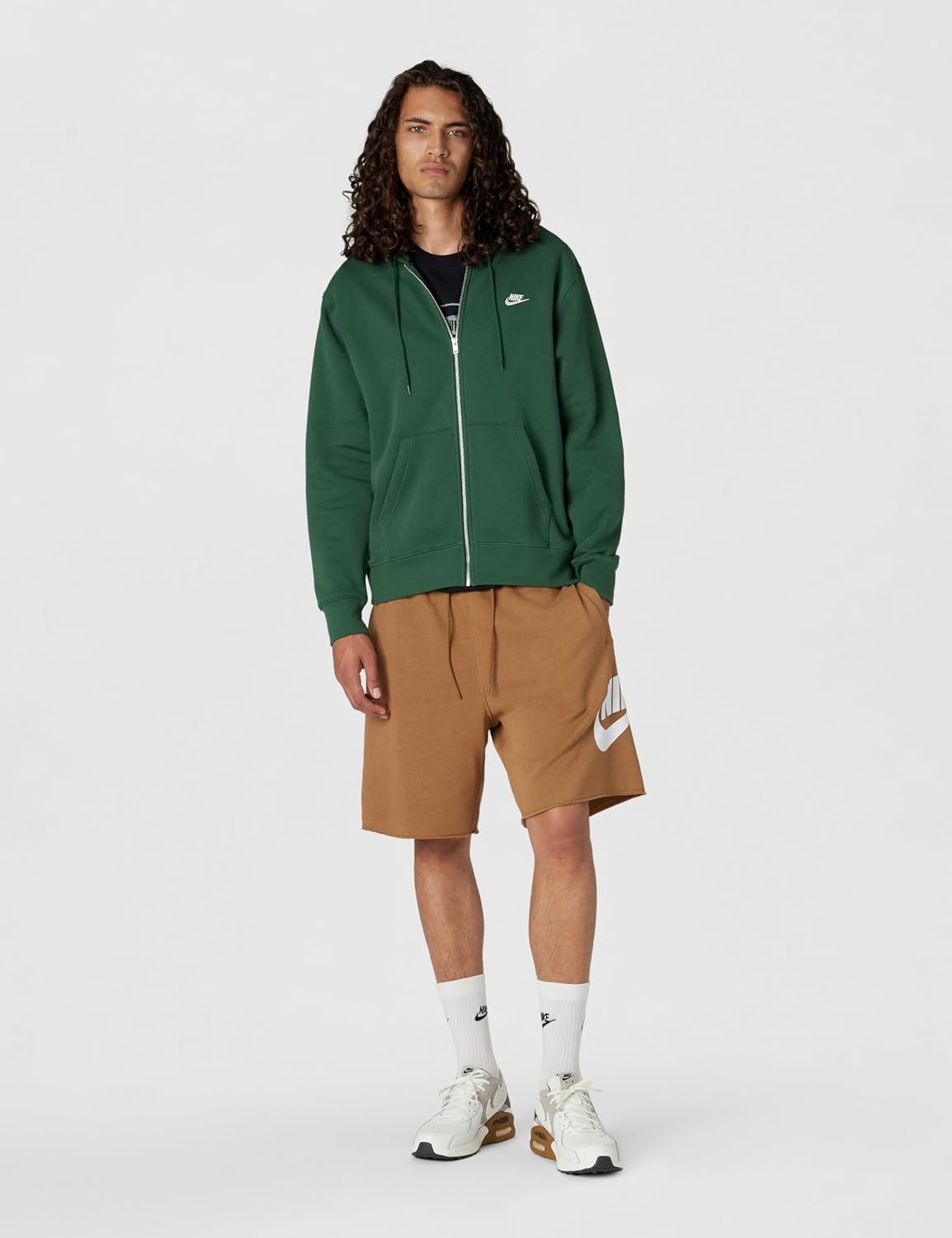image:imageNike Mens Club Fullzip Fleece HoodieFirFirWhite