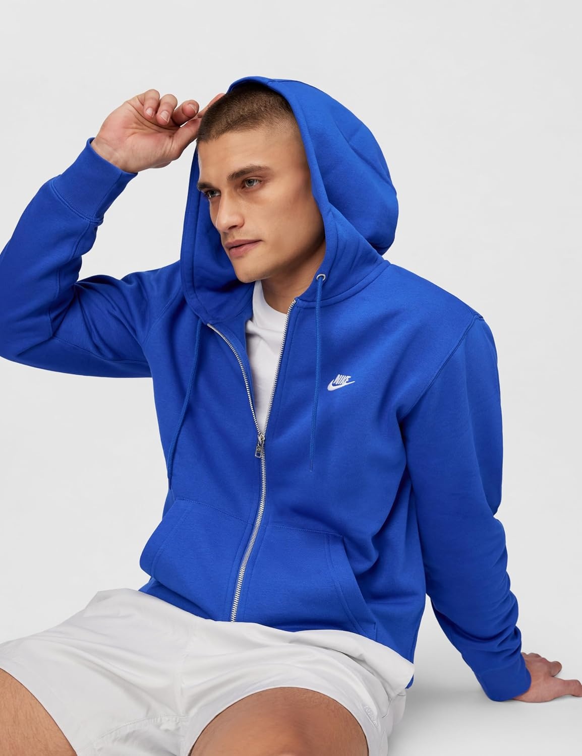 image:imageNike Mens Club Fullzip Fleece HoodieGame RoyalGame RoyalWhite