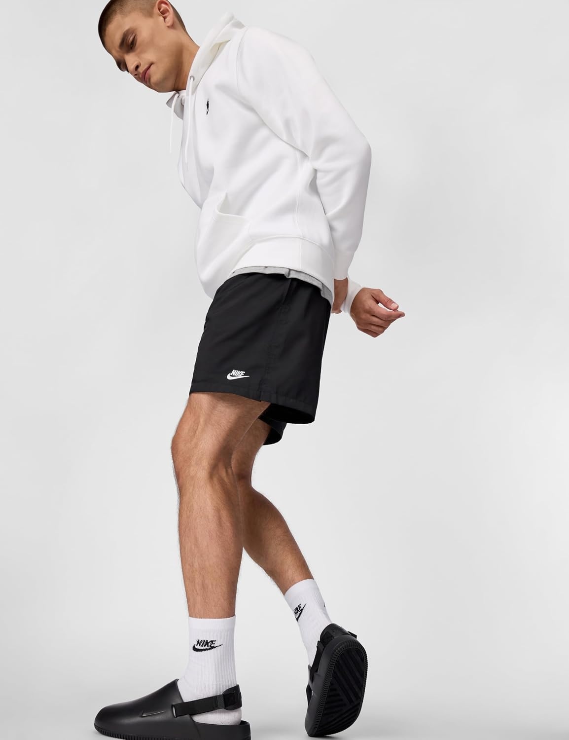 image:imageNike Mens Club Woven Flow ShortsBlackWhite
