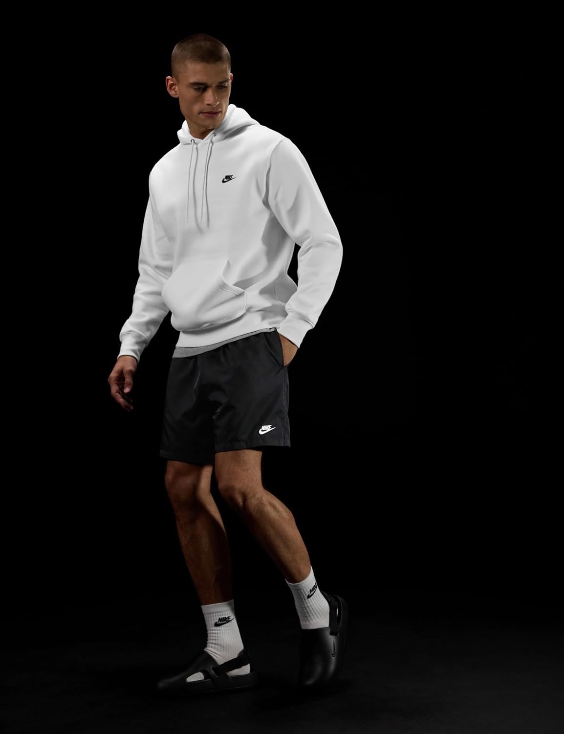 image:imageNike Mens Club Woven Flow ShortsBlackWhite