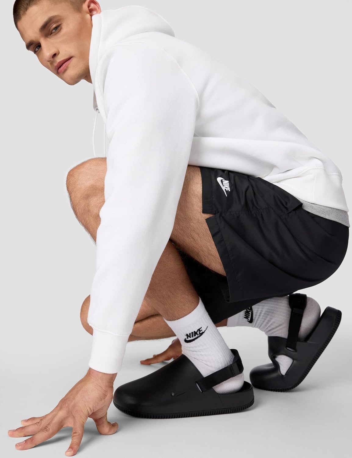image:imageNike Mens Club Woven Flow ShortsBlackWhite