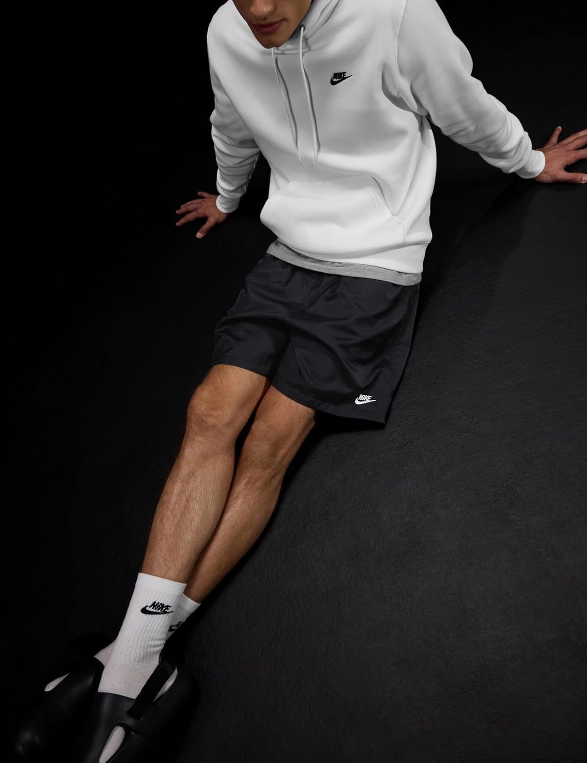 image:imageNike Mens Club Woven Flow ShortsBlackWhite