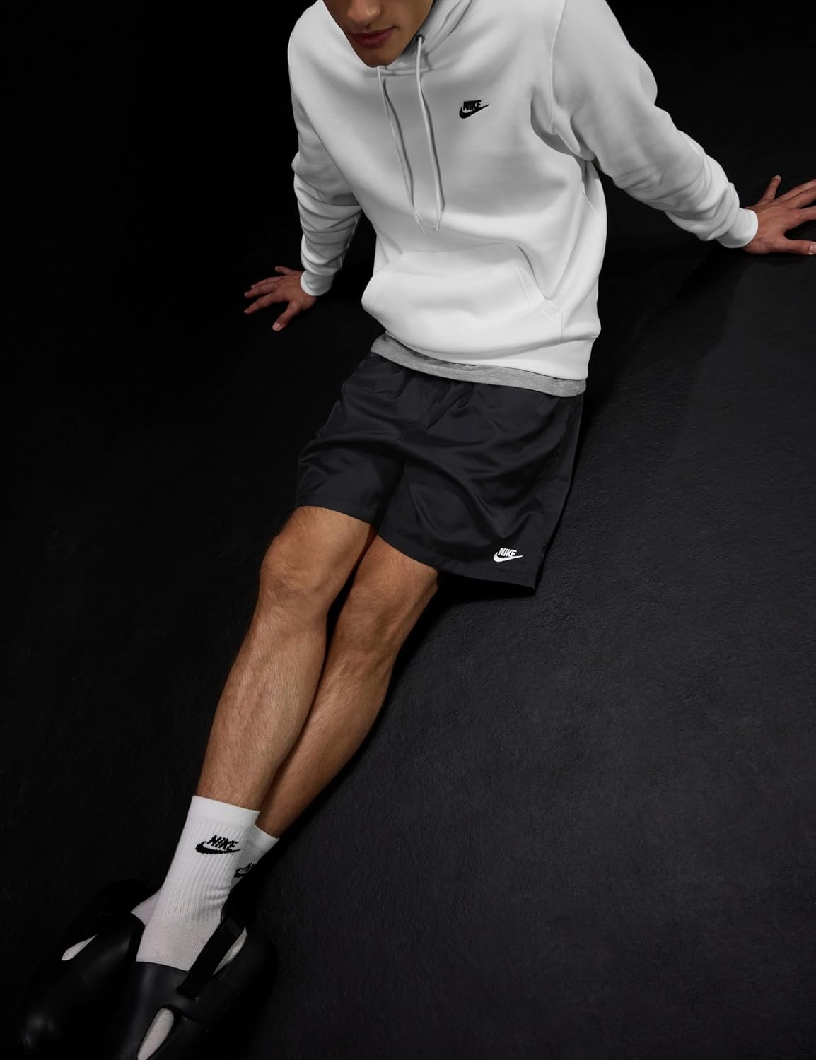 image:imageNike Mens Club Woven Flow ShortsBlackWhite