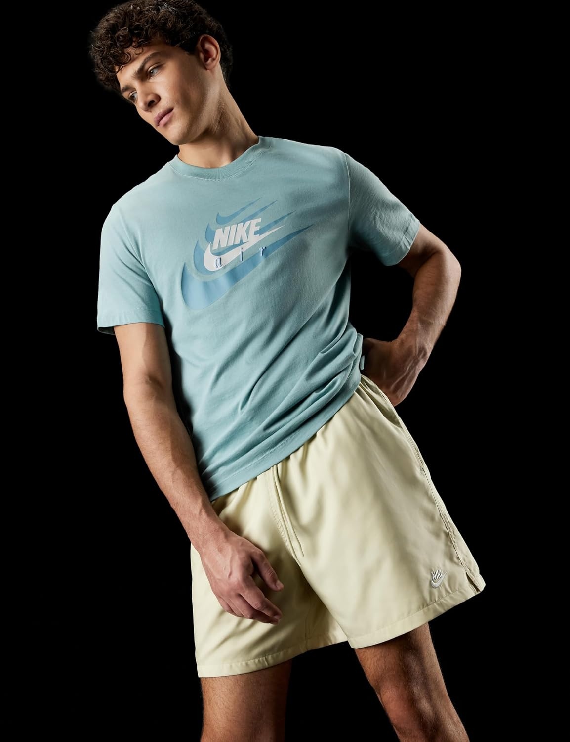 image:imageNike Mens Club Woven Flow ShortsLight KhakiWhite