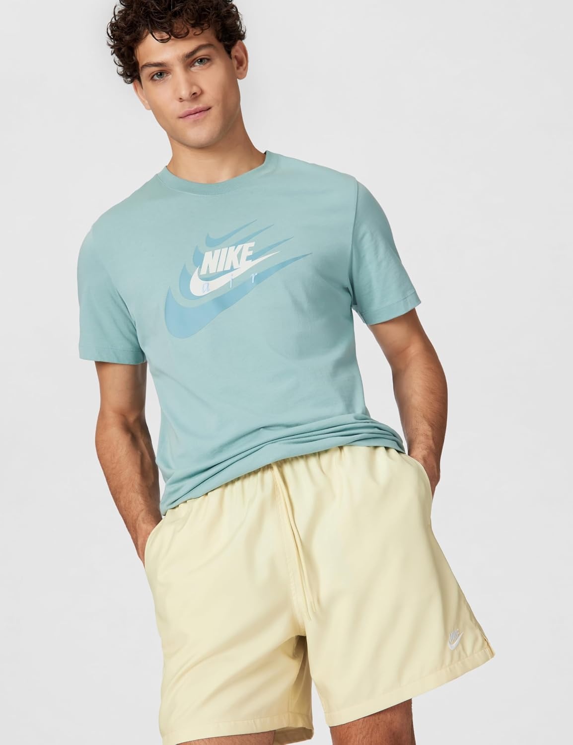 image:imageNike Mens Club Woven Flow ShortsLight KhakiWhite