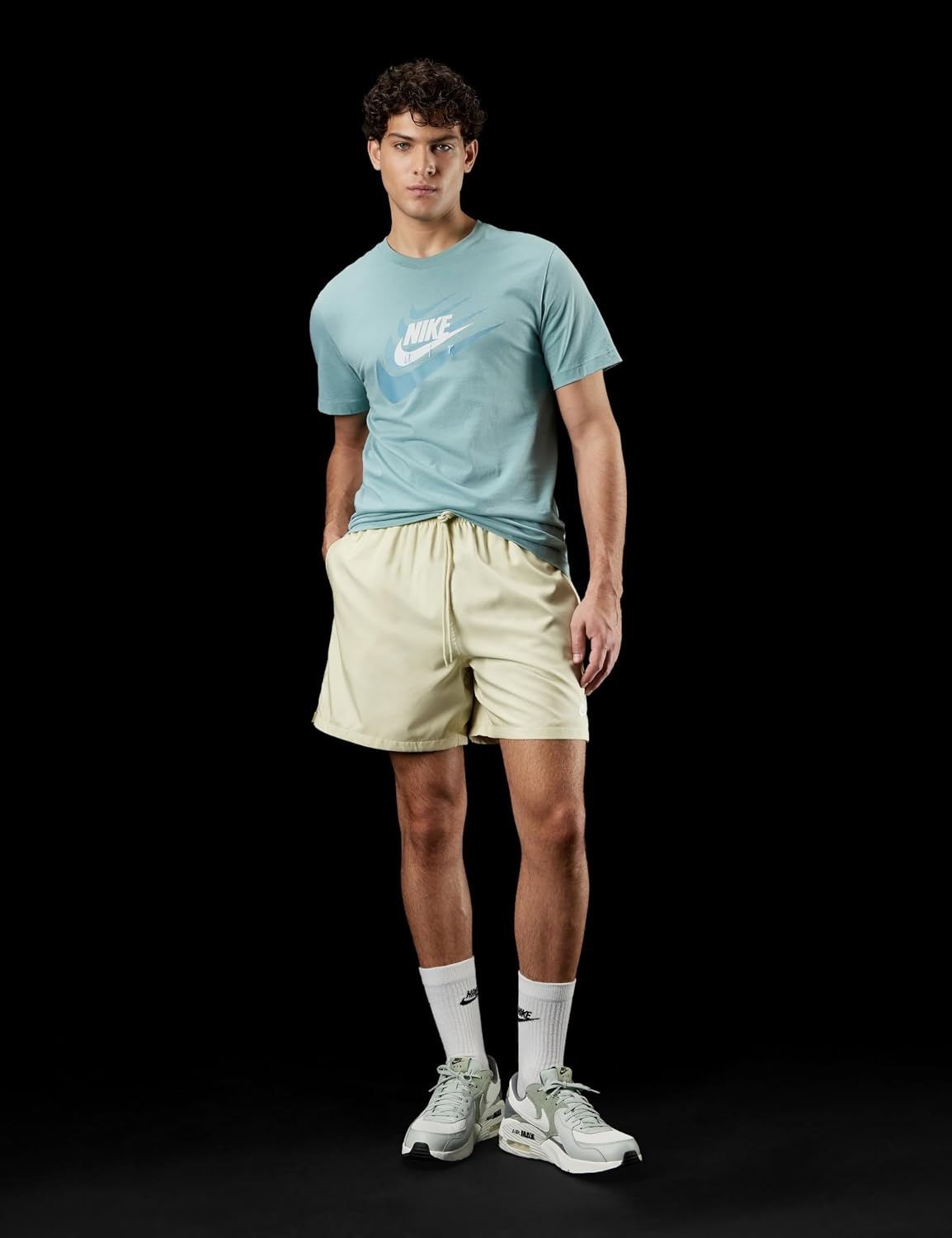 image:imageNike Mens Club Woven Flow ShortsLight KhakiWhite