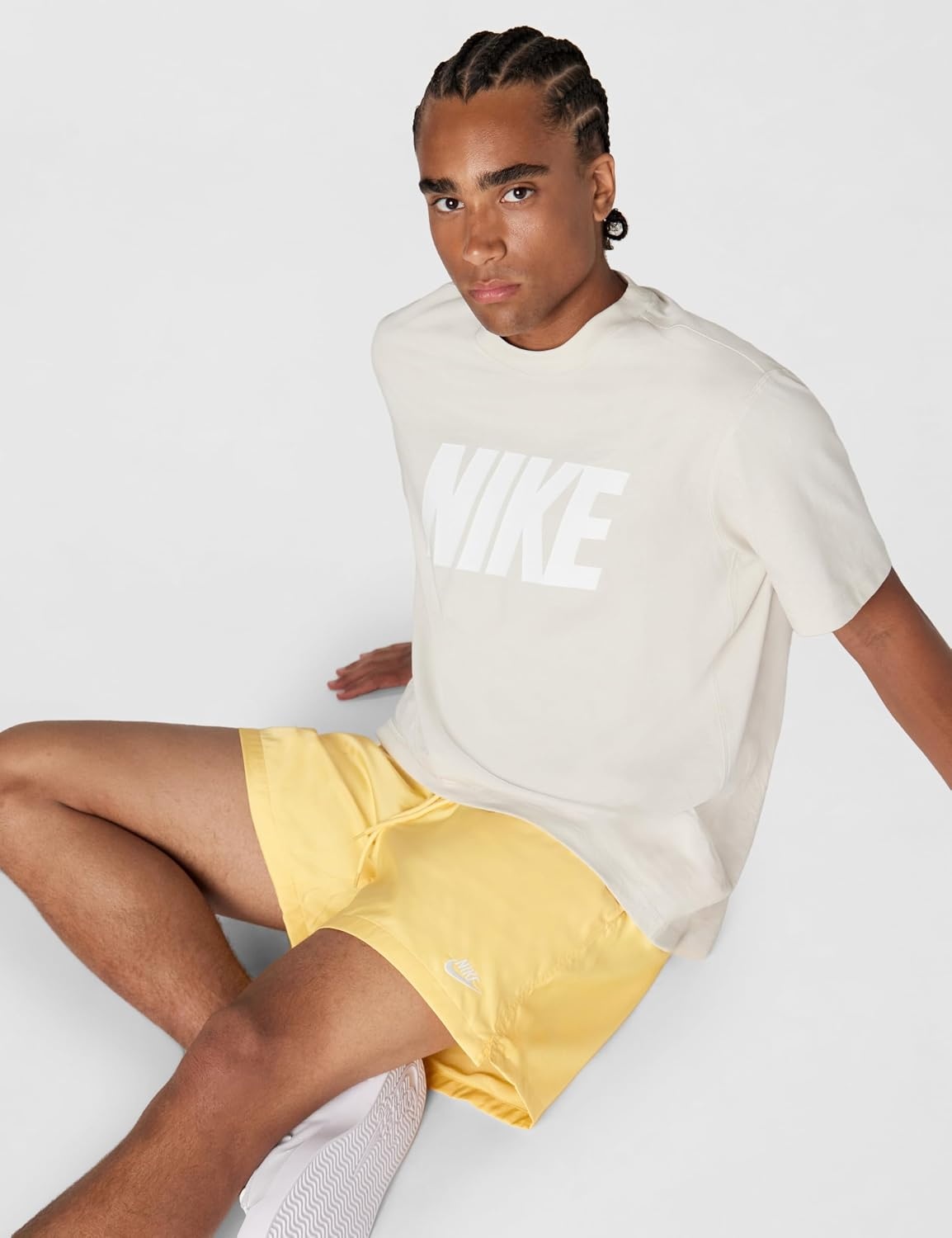 image:imageNike Mens Club Woven Flow ShortsTopaz GoldWhite