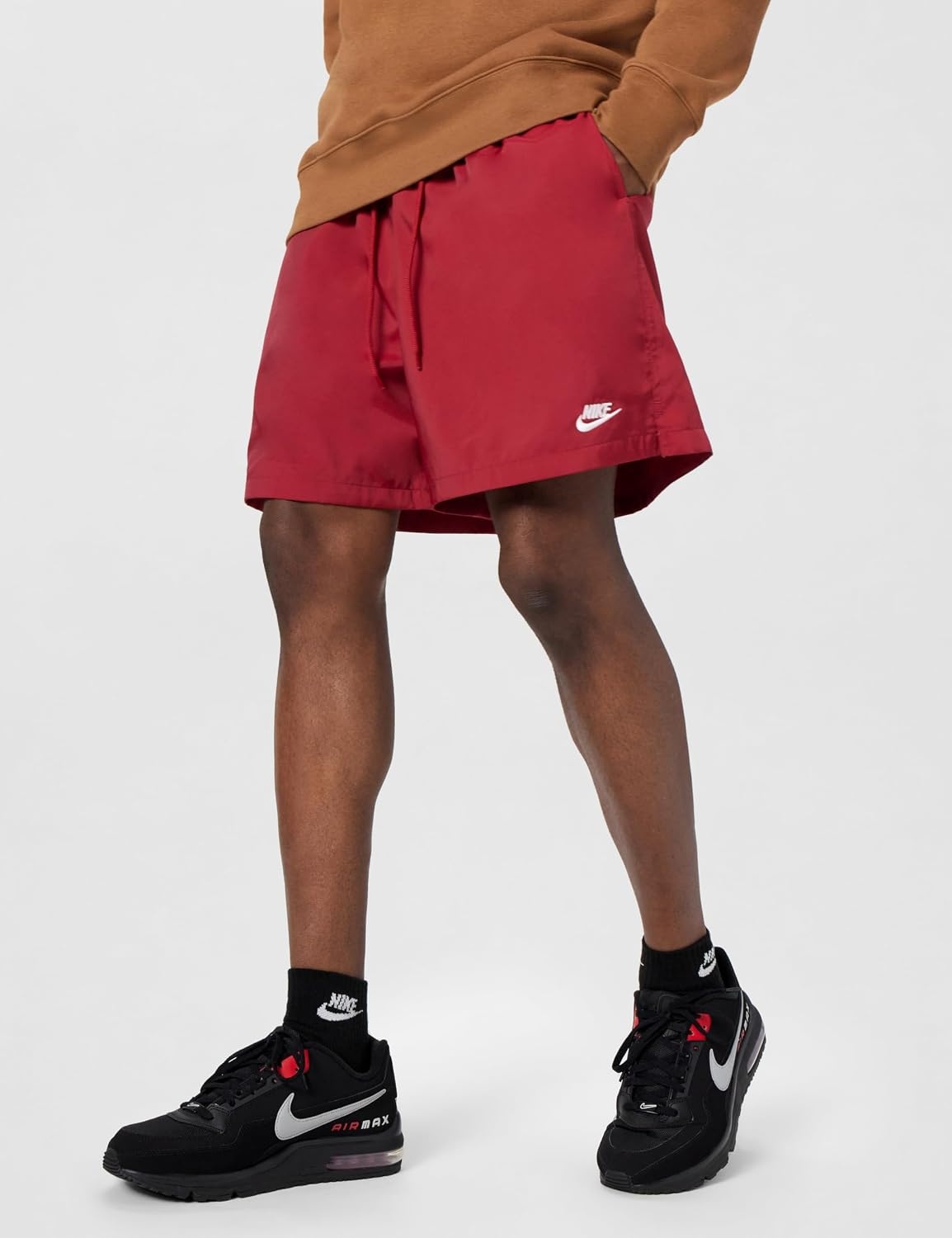 image:imageNike Mens Club Woven Flow ShortsTough RedWhite