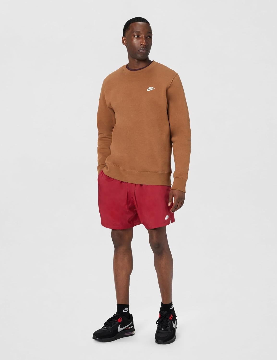 image:imageNike Mens Club Woven Flow ShortsTough RedWhite