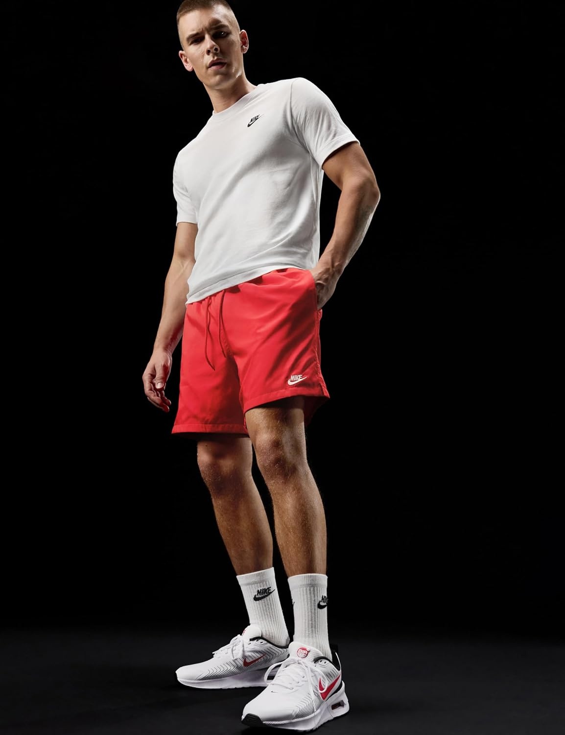 image:imageNike Mens Club Woven Flow ShortsUniversity RedWhite