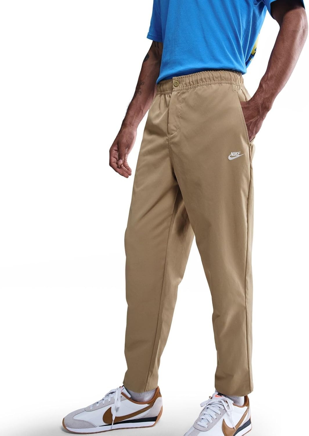 image:imageNike Mens Club Woven Tapered PantsParachute BeigeWhite