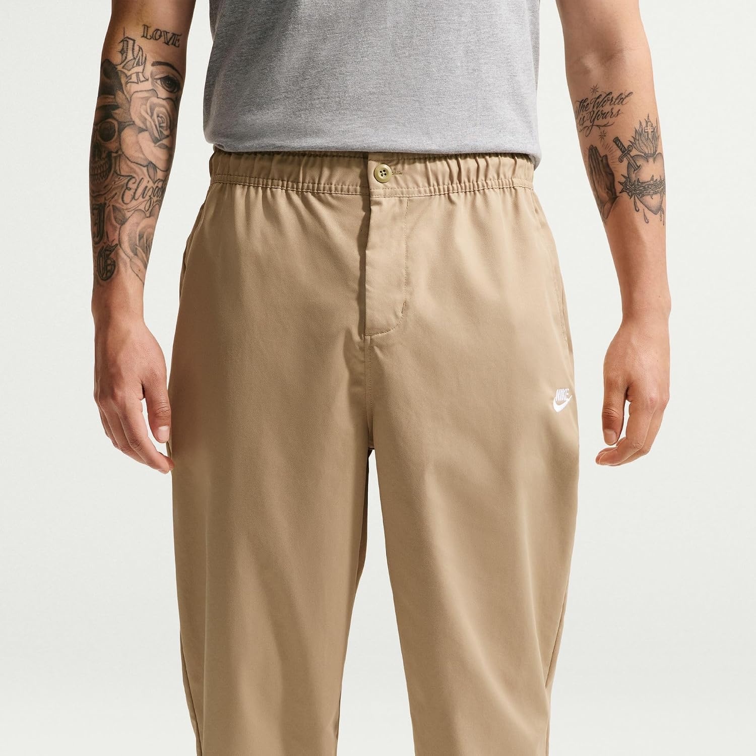 image:imageNike Mens Club Woven Tapered PantsParachute BeigeWhite
