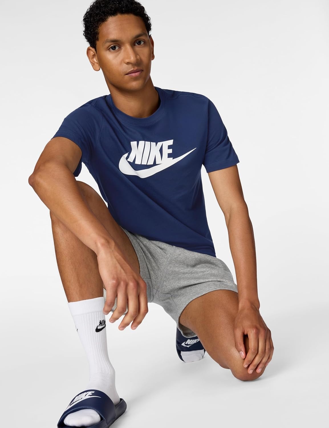 image:imageNike Mens Logo Sportswear TShirtMidnight NavyWhite