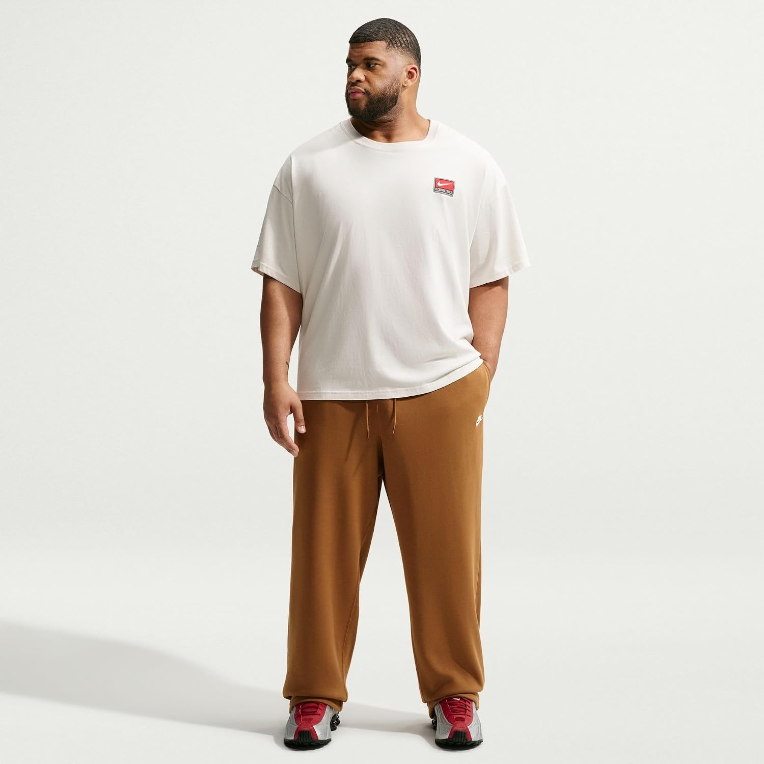 image:imageNike Mens Sportswear Club Fleece Bungee PantsAle BrownAle BrownWhite