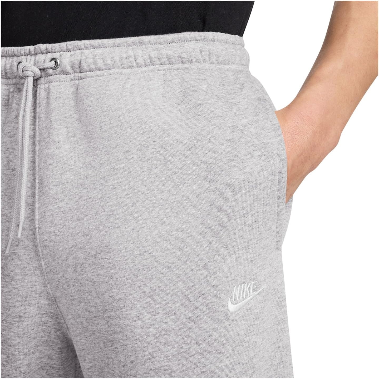 image:imageNike Mens Sportswear Club Fleece Bungee PantsBirch HeatherWhiteWhite