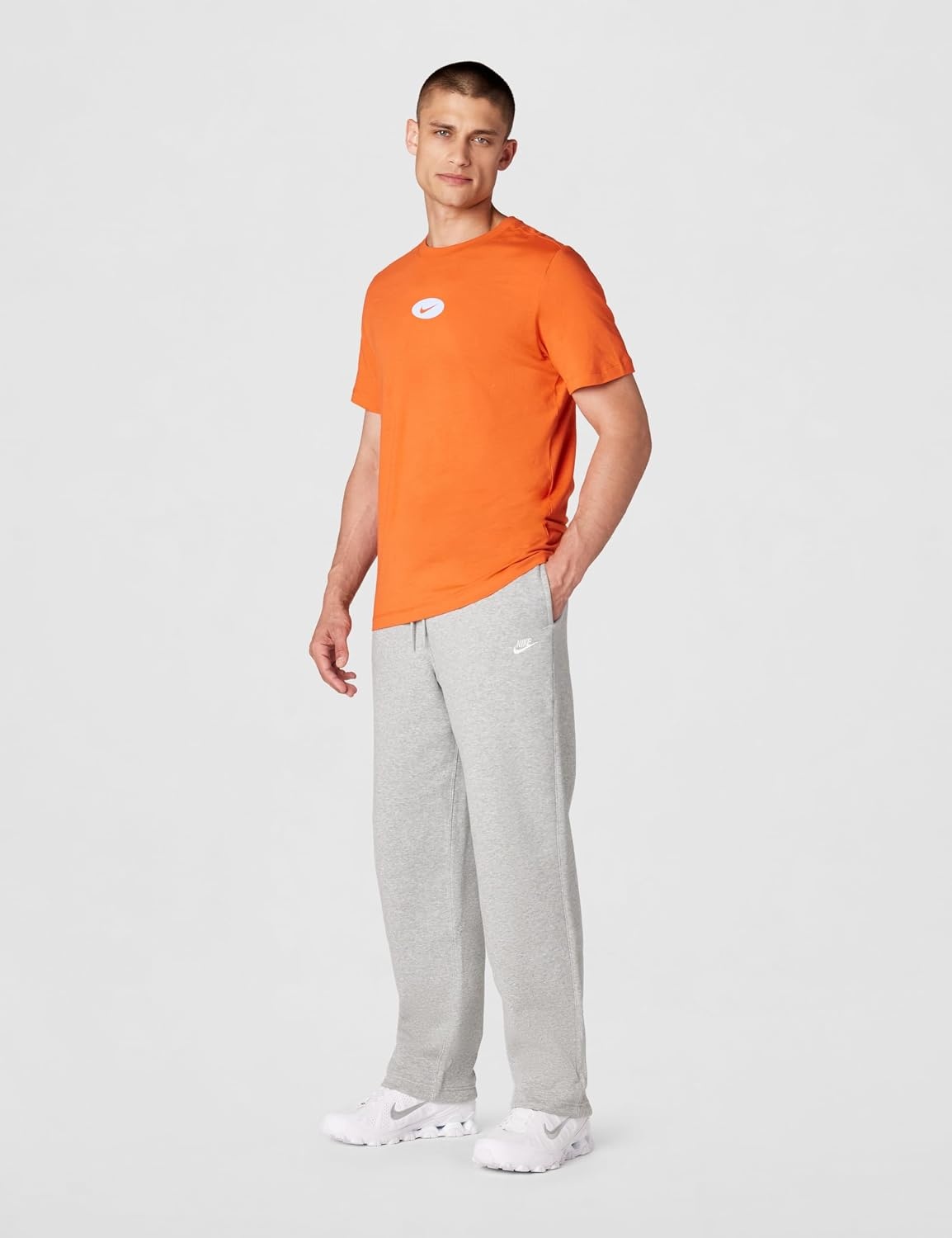 image:imageNike Mens Sportswear Club Fleece Bungee PantsDark Grey HeatherLight Smoke GreyWhite