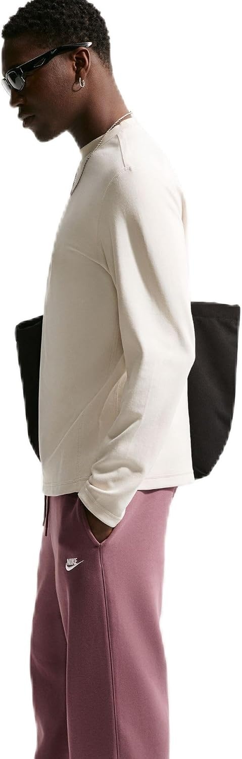 image:imageNike Mens Sportswear Club LongSleeve Varsity CrewLight Orewood BrownWhite