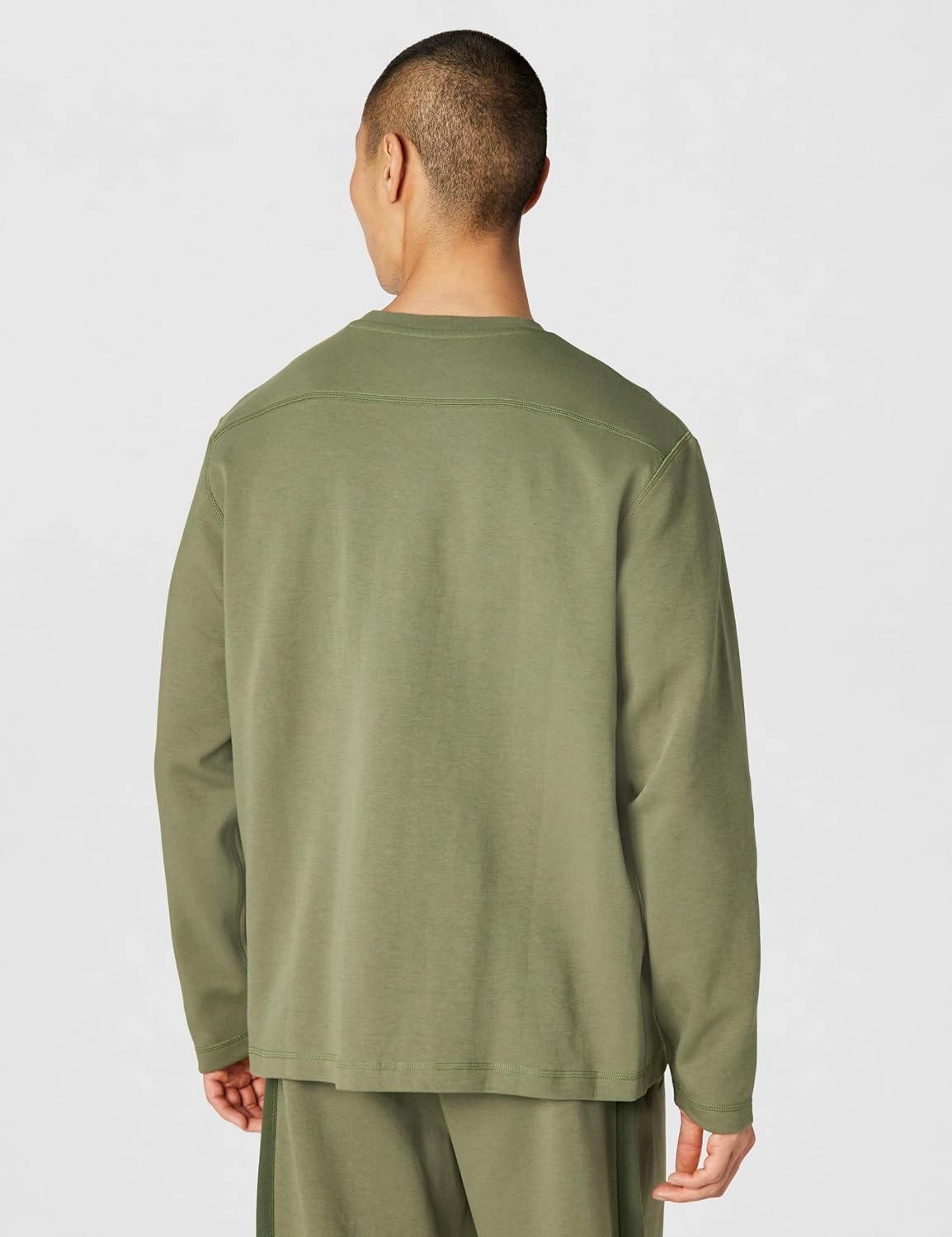 image:imageNike Mens Sportswear Club LongSleeve Varsity CrewMedium OliveWhite