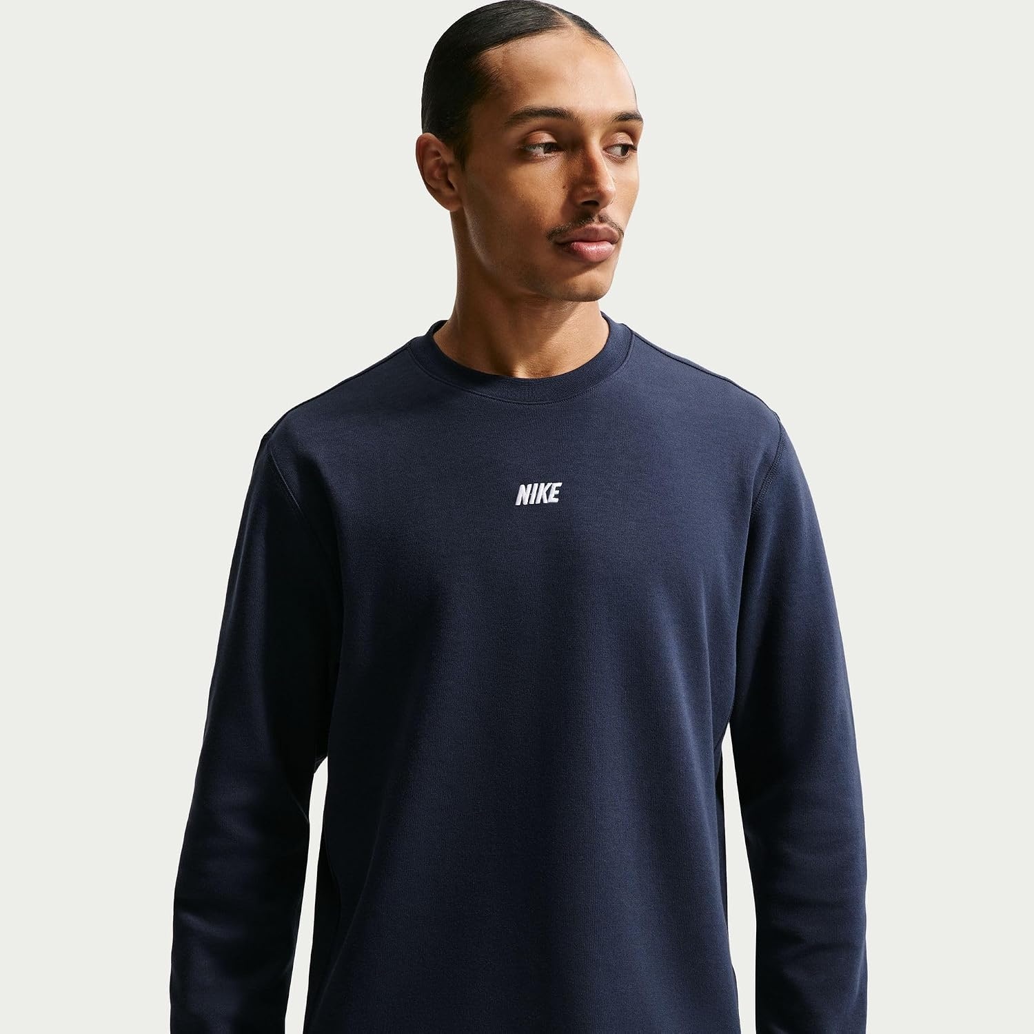 image:imageNike Mens Sportswear Club LongSleeve Varsity CrewObsidianWhite
