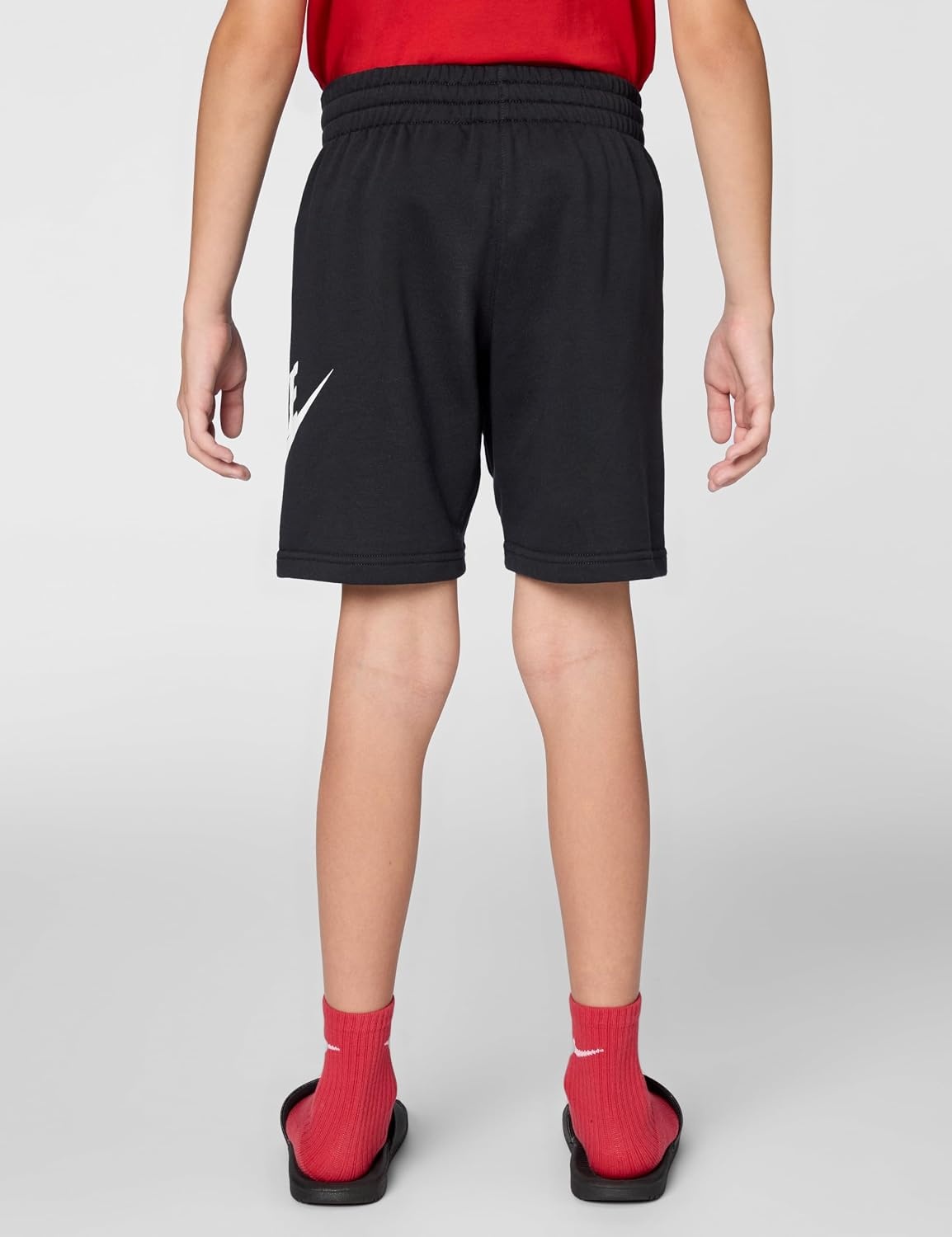 image:imageNike Unisex Big Kids Sportswear Club Fleece French Terry Shorts Big Logo Boys and GirlsBlackGrey