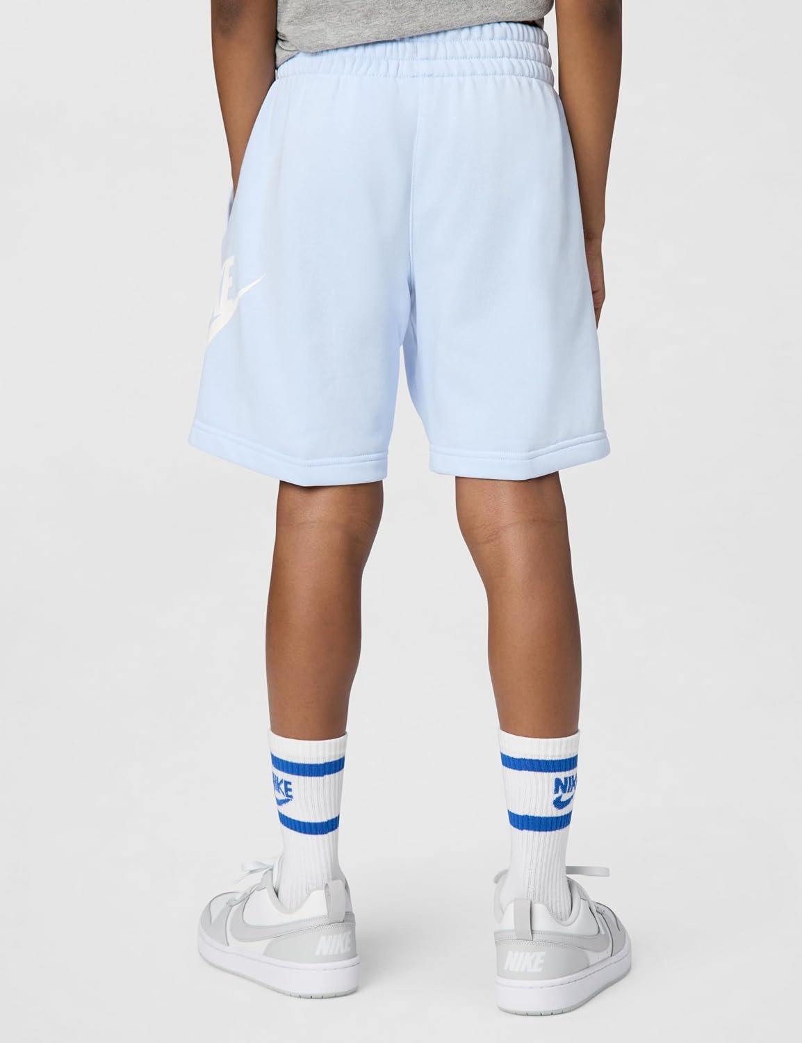 image:imageNike Unisex Big Kids Sportswear Club Fleece French Terry Shorts Big Logo Boys and GirlsHydrogen BlueWhite