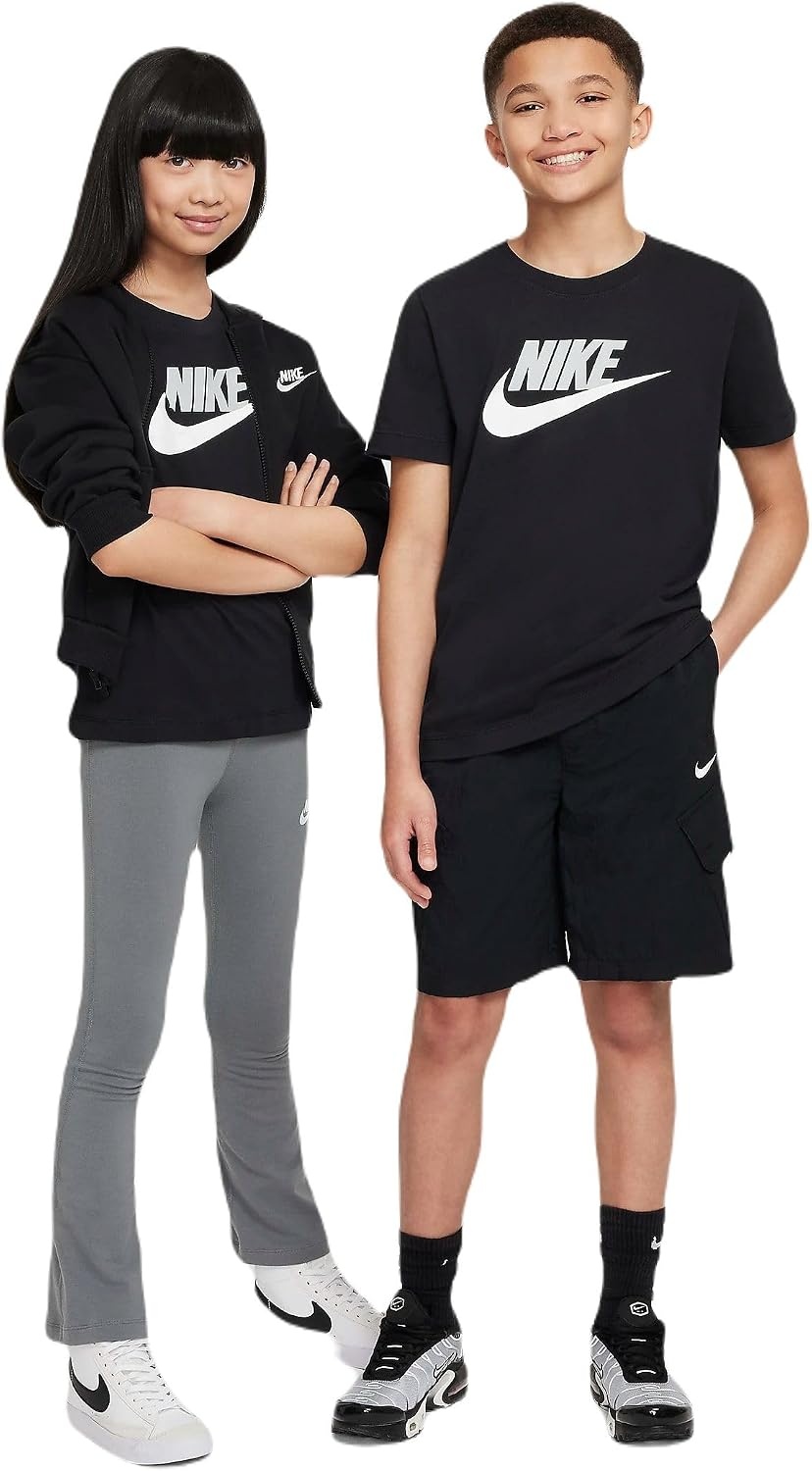 image:imageNike Unisex Big Kids Sportswear Club TShirt Large Swoosh Logo Boys and GirlsBlack