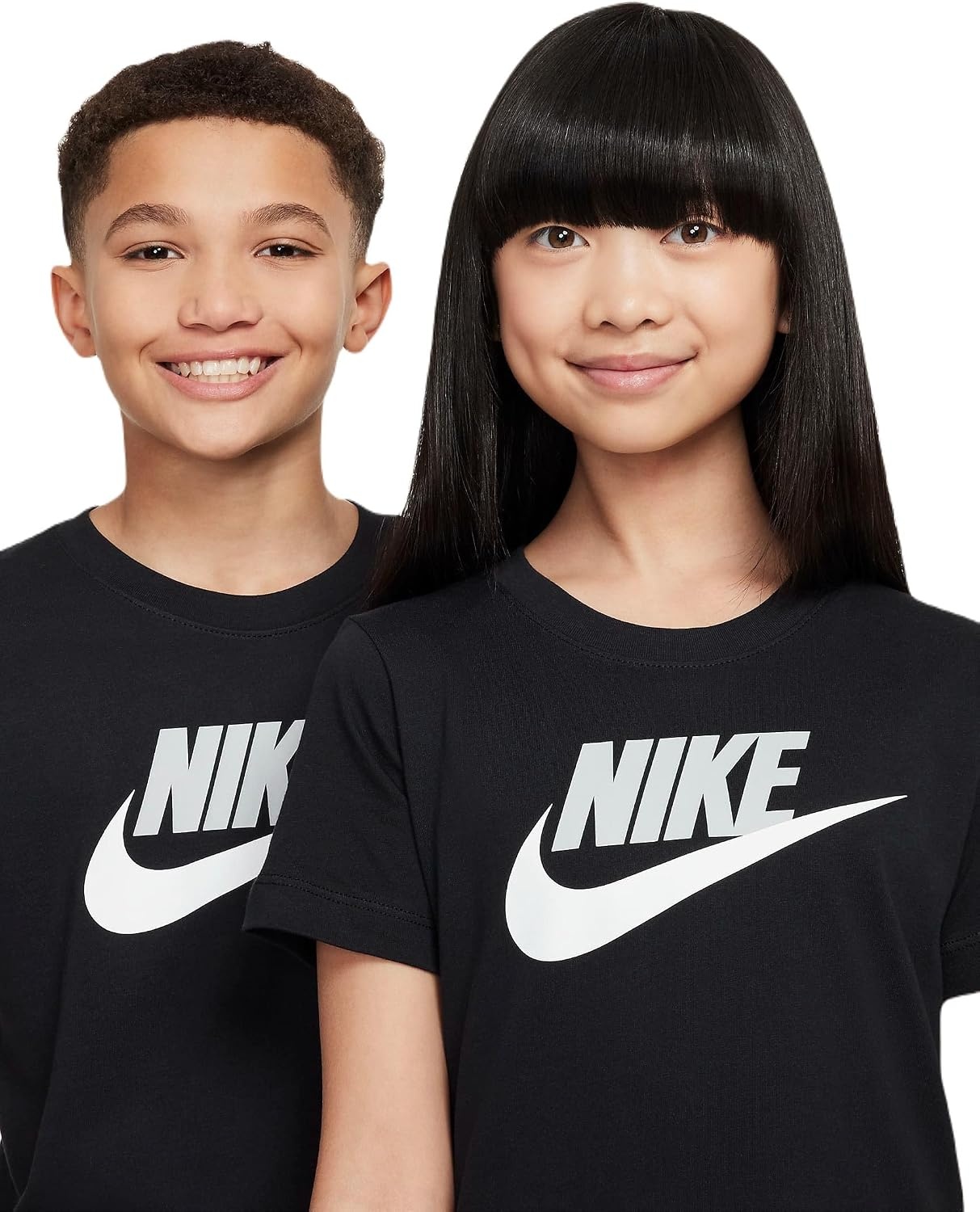 image:imageNike Unisex Big Kids Sportswear Club TShirt Large Swoosh Logo Boys and GirlsBlack
