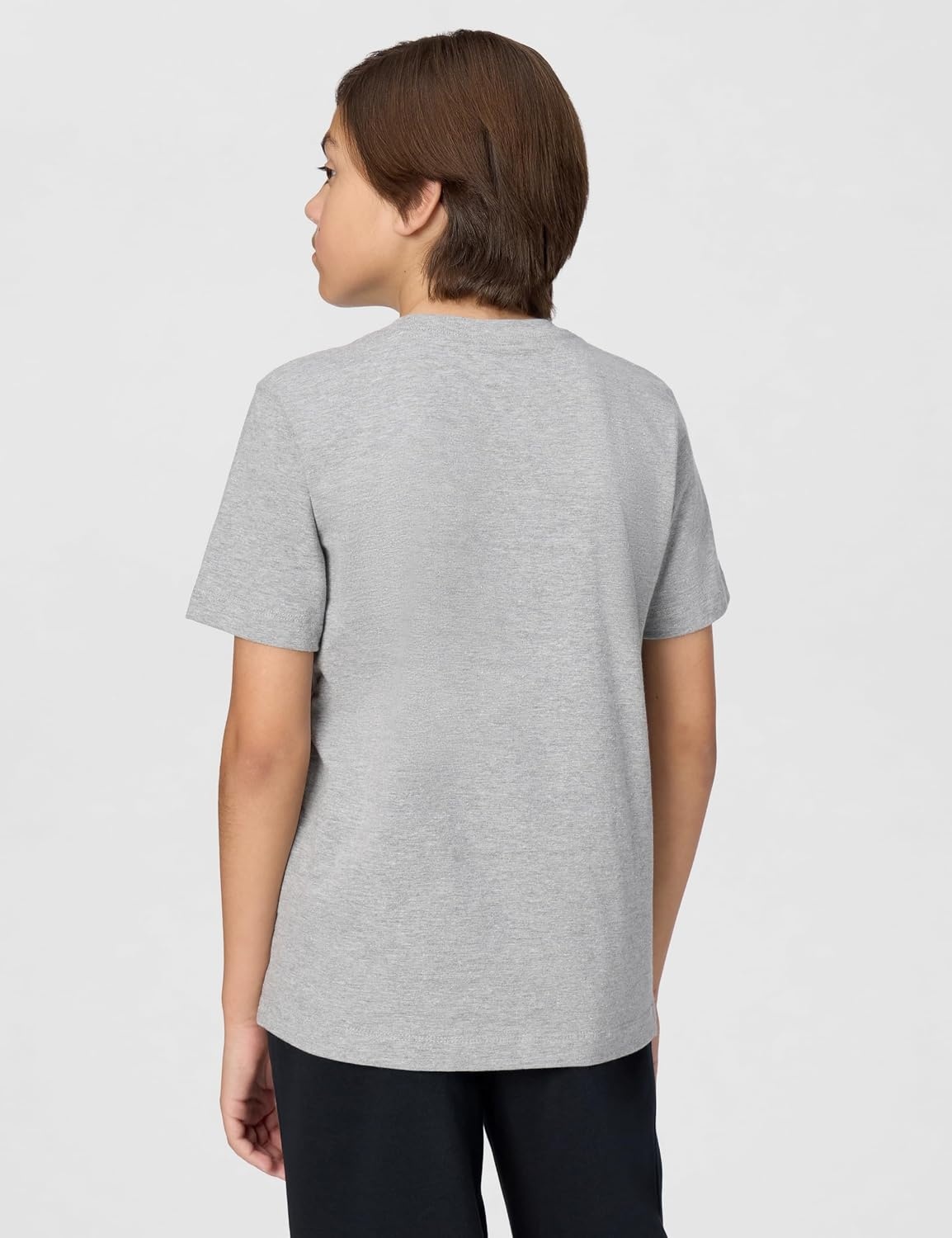 image:imageNike Unisex Big Kids Sportswear Club TShirt Large Swoosh Logo Boys and GirlsDark Grey HeatherWhite