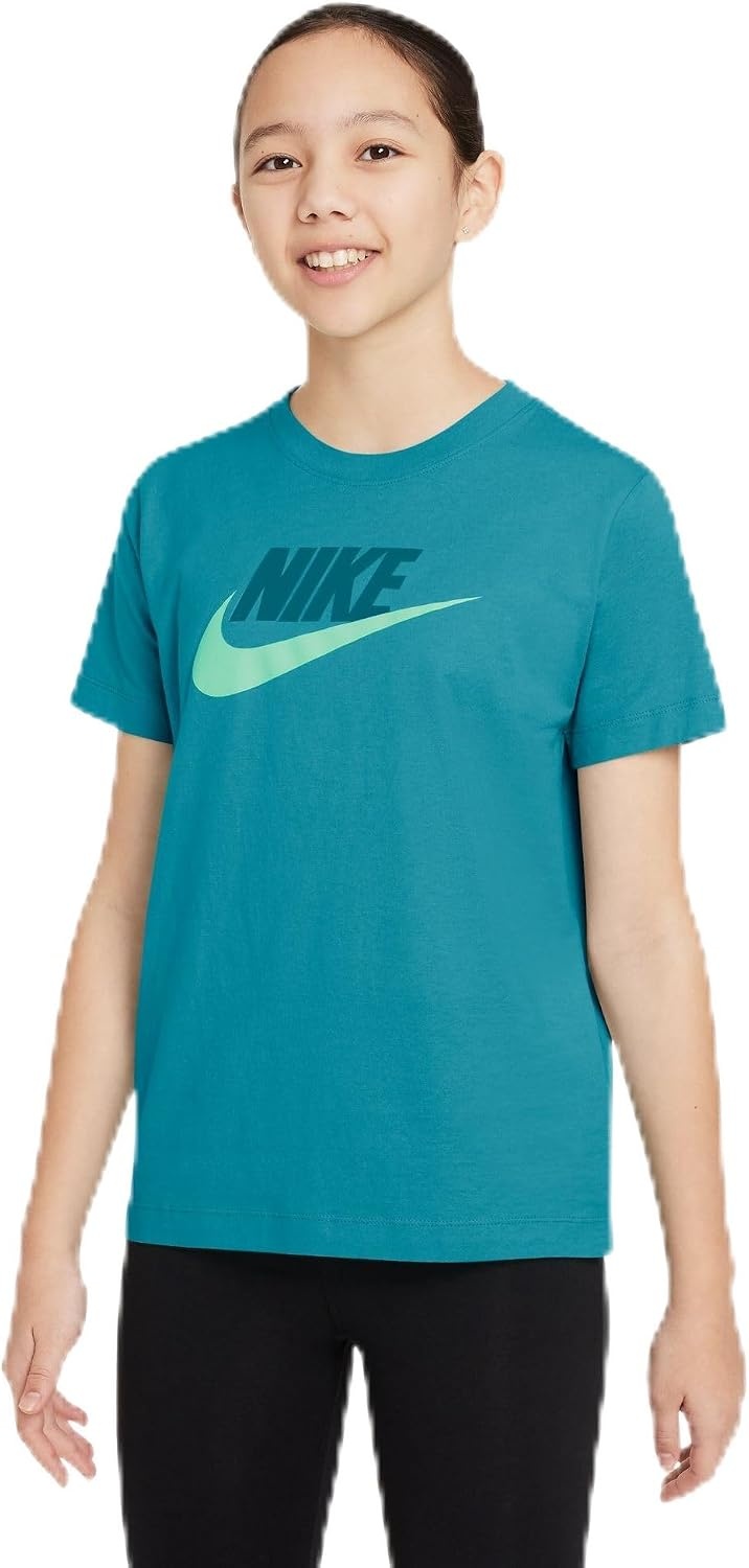 image:imageNike Unisex Big Kids Sportswear Club TShirt Large Swoosh Logo Boys and GirlsEnergyBright SpruceArctic Green