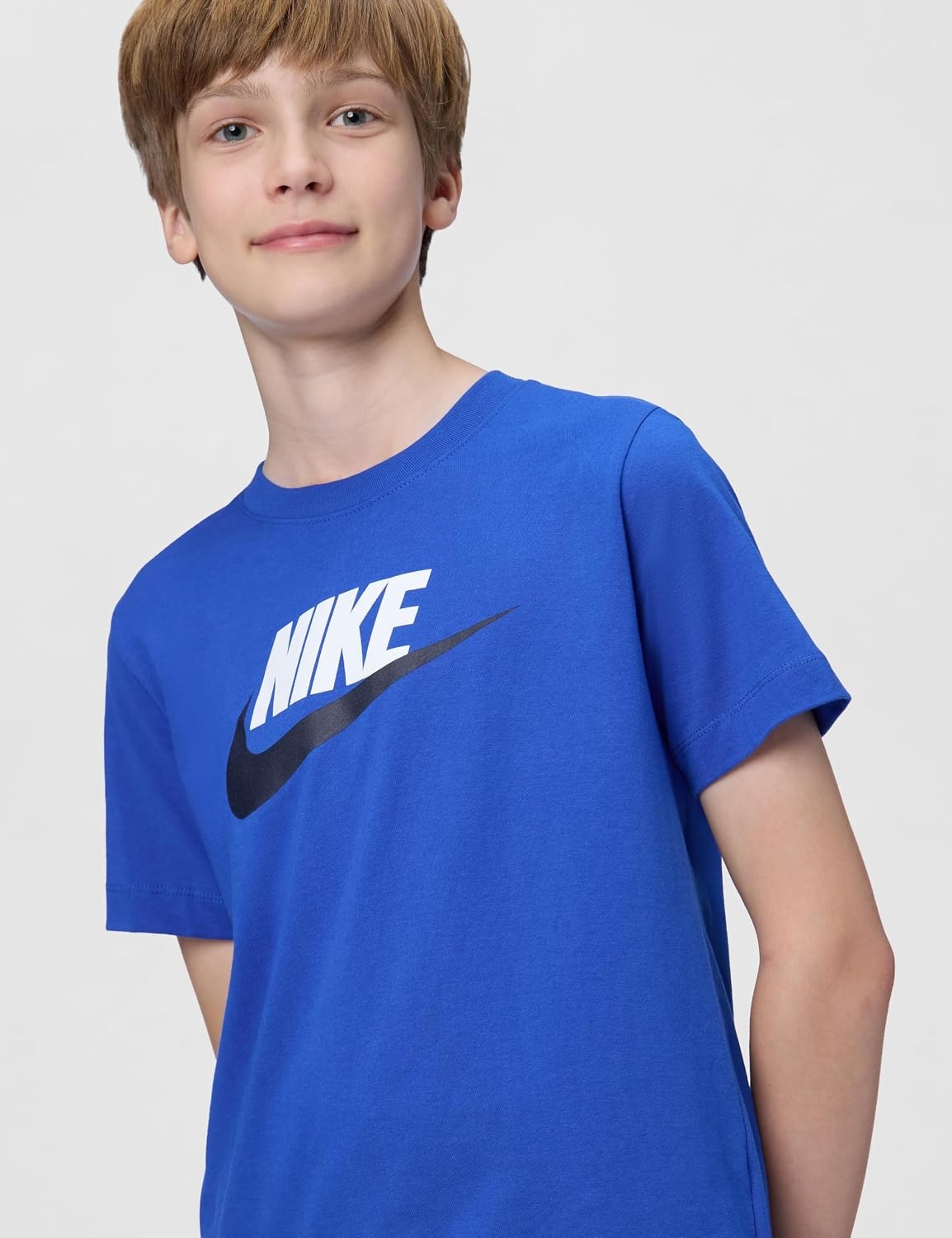 image:imageNike Unisex Big Kids Sportswear Club TShirt Large Swoosh Logo Boys and GirlsGame RoyalWhiteObsidian