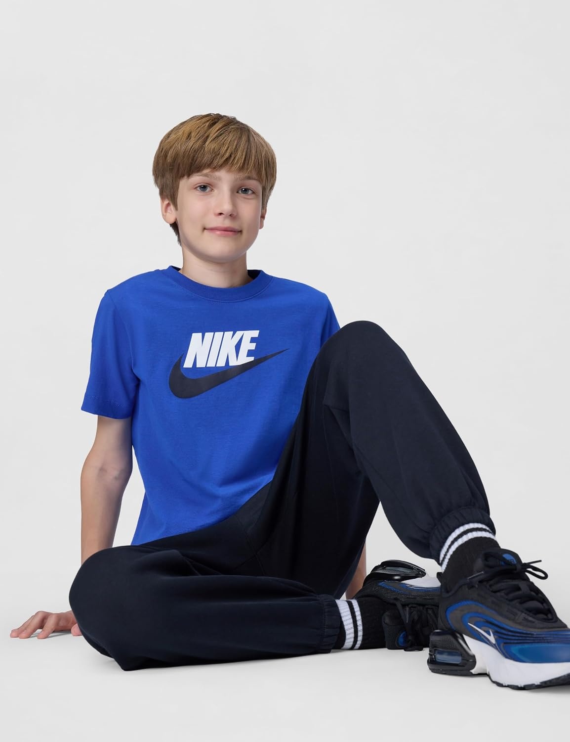 image:imageNike Unisex Big Kids Sportswear Club TShirt Large Swoosh Logo Boys and GirlsGame RoyalWhiteObsidian