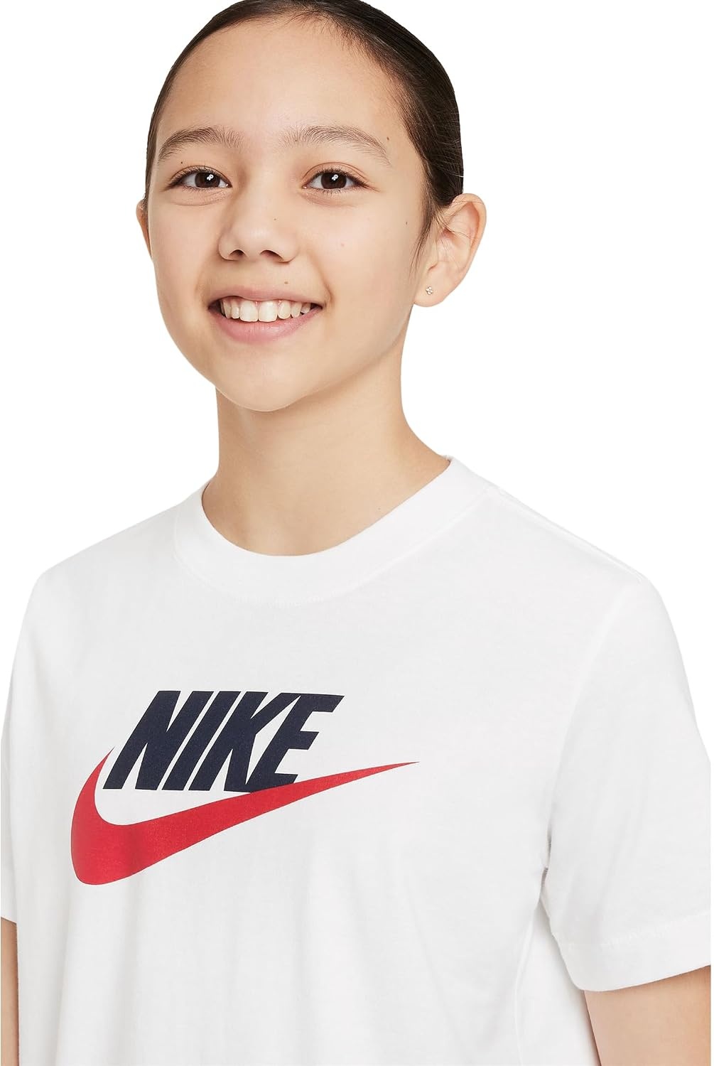 image:imageNike Unisex Big Kids Sportswear Club TShirt Large Swoosh Logo Boys and GirlsWhite