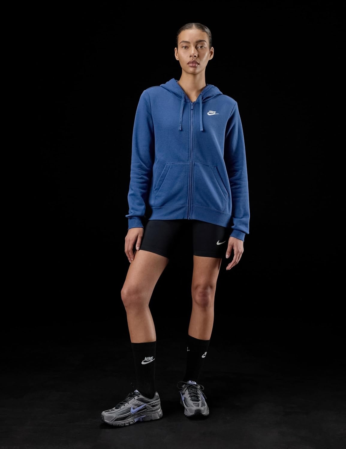 image:imageNike Womens Sportswear Club Fleece FullZip HoodieMystic NavyWhite