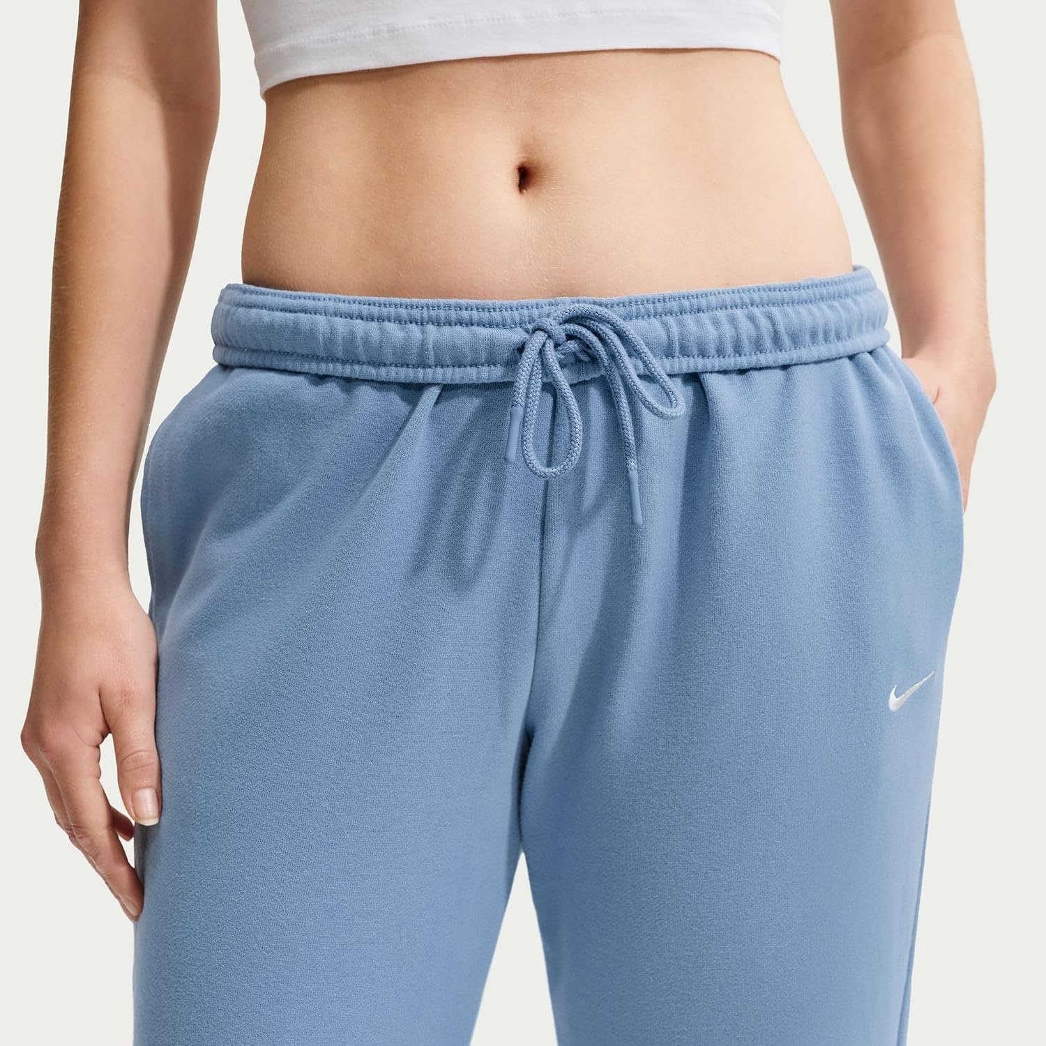 image:imageNike Womens Studio Fleece MidRise Cuff PantsWork BlueSail