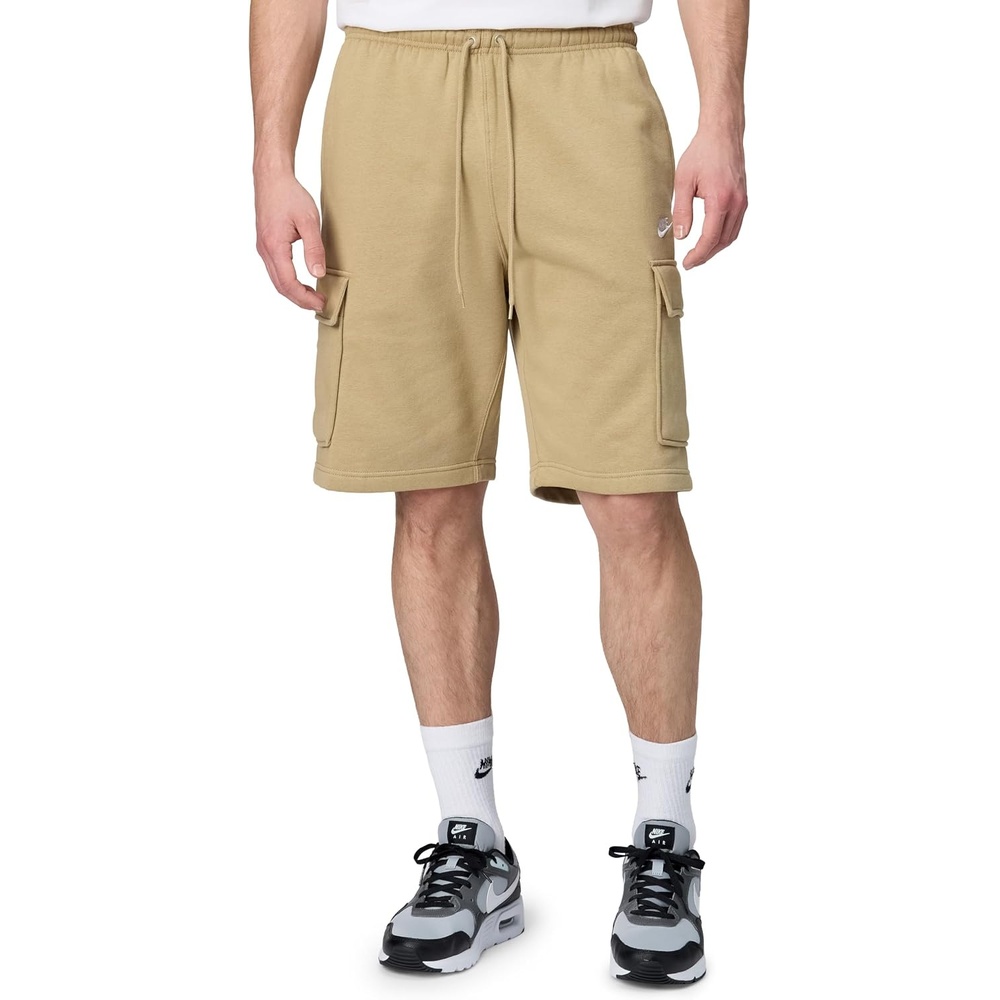 image:imageNike Mens Club Brushed Fleece Cargo ShortsParachute BeigeParachute BeigeWhite