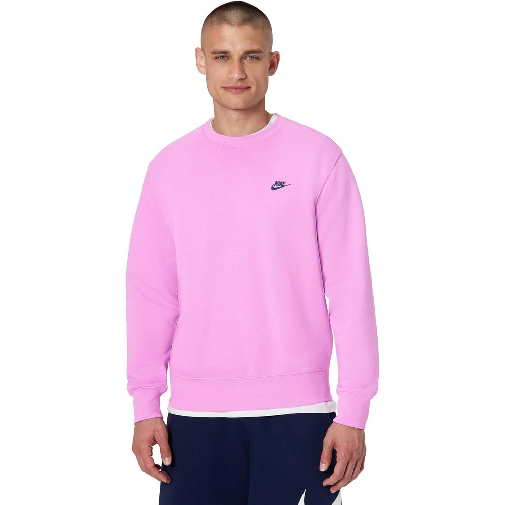 image:imageNike Mens Club Fleece Crew SweatshirtLight MagentaMidnight Navy