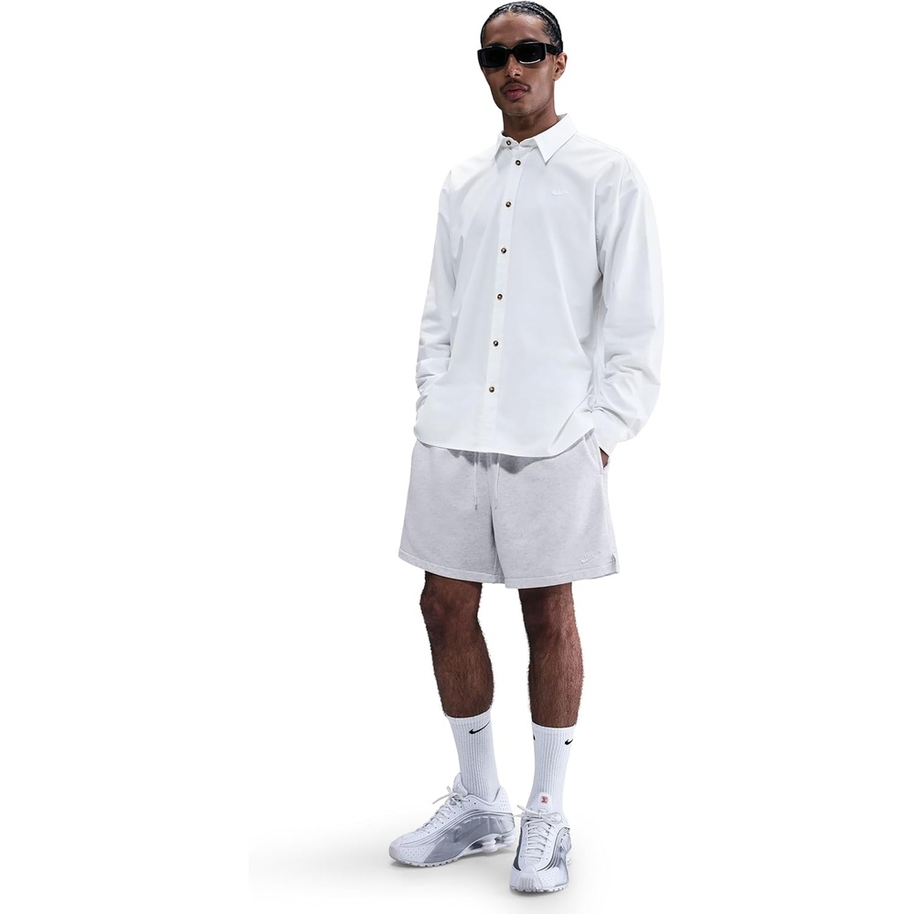image:imageNike Mens Club French Terry Flow ShortsBirch HeatherWhiteWhite